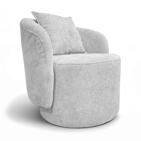 Poltrona Decorativa para Sala Quarto Aisha Orgânica - Élpis Móveis - Boucle Prata