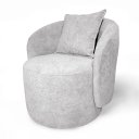 Ver imagem 3 de Poltrona Decorativa para Sala Quarto Aisha Orgânica - Élpis Móveis - Boucle Prata