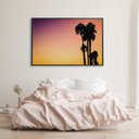 Ver imagem 1 de Quadro Fim De Tarde Palmeiras 90x60 Cm Vidro Impresso