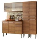 Ver imagem 2 de Cozinha Completa Madesa Emilly Fly com Armário Vidro, Balcão e Paneleiros Rustic Cor:Rustic