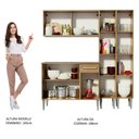 Ver imagem 5 de Cozinha Completa Madesa Emilly Fly com Armário Vidro, Balcão e Paneleiros Rustic Cor:Rustic