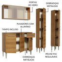 Ver imagem 4 de Cozinha Completa Madesa Emilly Fly com Armário Vidro, Balcão e Paneleiros Rustic Cor:Rustic