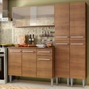 Ver imagem 1 de Cozinha Completa Madesa Emilly Fly com Armário Vidro, Balcão e Paneleiros Rustic Cor:Rustic