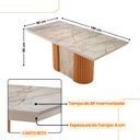 Ver imagem 3 de Mesa de Jantar Aspen 180cm Tampo Bp Marmorizado Canto Reto Moderna Mobília