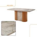 Ver imagem 2 de Mesa de Jantar Aspen 180cm Tampo Bp Marmorizado Canto Reto Moderna Mobília