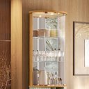 Ver imagem 4 de Cristaleira de Vidro com Led 67cm Sala de Jantar Ravion M20 - D'Rossi Cor Cumaru e Opala