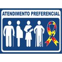 Ver imagem 1 de PLACA INDICATIVA ATENDIMENTO PREFERENCIAL 25x15 PS AZUL