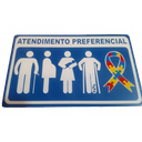 Ver imagem 3 de PLACA INDICATIVA ATENDIMENTO PREFERENCIAL 25x15 PS AZUL