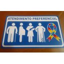 Ver imagem 2 de PLACA INDICATIVA ATENDIMENTO PREFERENCIAL 25x15 PS AZUL