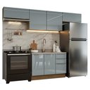 Ver imagem 2 de Armário de Cozinha Completa 280 Cm Rustic/cinza Lux Madesa 01