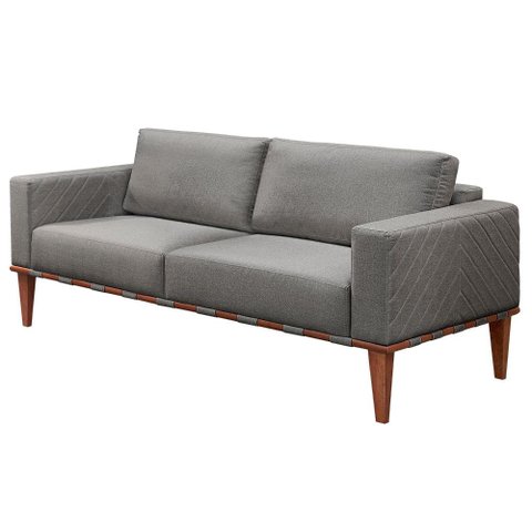 Sofá Namoradeira Bella Luxo Castellar Móbile Linho Cinza