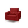 Poltrona Decorativa Viena Estofada Veludo Vermelho Sala - 1