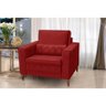 Poltrona Decorativa Viena Estofada Veludo Vermelho Sala - 2