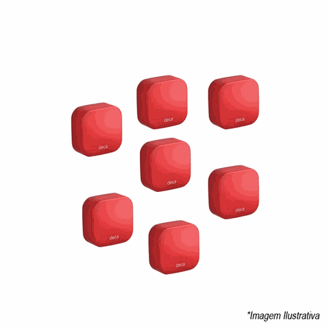 Kit Pix com 7 Capinhas Silicone Vermelho Kids - Deca Deca Metais