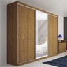 Guarda-roupa Casal South 3 Portas de Correr 4 Gavetas 100% Mdf Nogueira - Manbel - 2