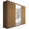 Guarda-roupa Casal South 3 Portas de Correr 4 Gavetas 100% Mdf Nogueira - Manbel - 1