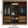 Guarda-roupa Casal South 3 Portas de Correr 4 Gavetas 100% Mdf Nogueira - Manbel - 3