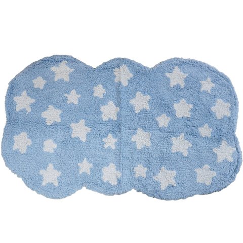 Tapete Quarto Infantil 60x100cm Azul Estrela