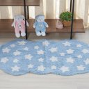 Ver imagem 2 de Tapete Quarto Infantil 60x100cm Azul Estrela