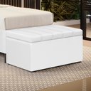 Ver imagem 1 de Calçadeira Baú Navi 90 para Cama de Solteiro A-013 Couro Branco Aradecor
