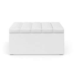 Calçadeira Baú Navi 90 para Cama de Solteiro A-013 Couro Branco Aradecor - 2
