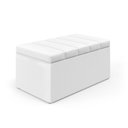 Ver imagem 3 de Calçadeira Baú Navi 90 para Cama de Solteiro A-013 Couro Branco Aradecor