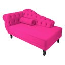 Ver imagem 1 de Recamier Decorativo Divã Larissa Lado Direito Couro Rosa Pink Pés Madeira Mz Decor