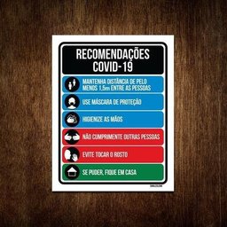 Placa - Recomendações Use Mascara De Proteção Lave, 36X46 - 1