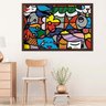 Quadro com Moldura Britto Garden MADEIRA ESCURA - Médio - 1