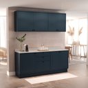 Ver imagem 4 de Cozinha Compacta Modulada 7 Portas 3 Gavetas 100% MDF Sevilha Azul/Órion