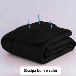 Kit Roupa de Cama Casal com Cobre Leito de Verão 5 Peças Preto Casa Dona - 3