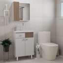 Ver imagem 2 de Kit Gabinete Banheiro Vittoria 60x34cm Jequitibá