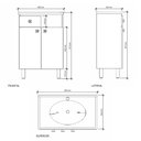 Ver imagem 3 de Kit Gabinete Banheiro Vittoria 60x34cm Jequitibá