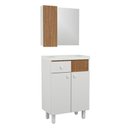 Ver imagem 1 de Kit Gabinete Banheiro Vittoria 60x34cm Jequitibá