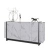 Buffet Catarina Calacatta/ Preto Fosco/ Natura Real 160 cm - Bela Móveis - 1