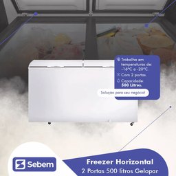 Freezer Horizontal Congelado 500l -20°c Gelopar Ghbs510 2 Tampas - 2