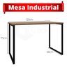Escrivaninha Aço Slim Estudos Vintage Industrial Preto 120cm ClickForte Mesa Para Escritório Estilo  - 7