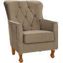 Ver imagem 2 de Kit 2 Poltronas para Sala Decorativas c/ Capitonê Carrara Veludo Castor