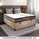 Ver imagem 2 de Cama Box Baú Casal Suede Colchão Molas Ensacadas Colchões 138cm Bege Suporta até 120 Kg por