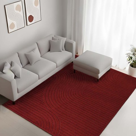 Tapete Sala Quarto Baixo Alto Relevo Realce:sand Terracota/1,50x2,00m