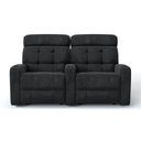 Ver imagem 2 de Sofá 2 Lugares Reclinável Elétrico Massageador em Suede Cor Preto Linha Cinema
