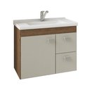 Ver imagem 3 de Gabinete de Banheiro com Cuba e Espelheira Hortencia 55cm Amendoa/off White - Mgm
