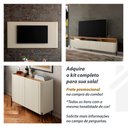 Ver imagem 6 de Rack com Painel Ripado 240cm e Prateleira para Sala 100% Mdf Cor:louro e Luna com Dourado