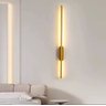 Arandela Led 12w Fit 60cm Sabre Parede Slim Dourado Multicor Bivolt - 2