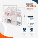 Ver imagem 3 de Beliche Infantil Montessoriano Casinha Dos Sonhos com Fechamento Inferior Branco em Madeira Maciça