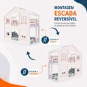 Ver imagem 5 de Beliche Infantil Montessoriano Casinha Dos Sonhos com Fechamento Inferior Branco em Madeira Maciça