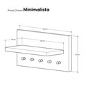 Ver imagem 5 de Porta Chaves Minimalista de Parede com 5 Pinos Branco e Carvalho