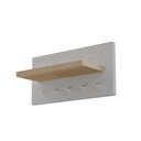 Ver imagem 4 de Porta Chaves Minimalista de Parede com 5 Pinos Branco e Carvalho