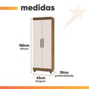 Ver imagem 5 de Armário Multiuso Texas 2 Portas 5 Prateleiras MDF-MDP 63cm Off White
