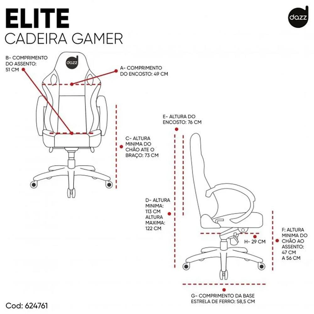 Cadeira Gamer Dazz Elite - 8